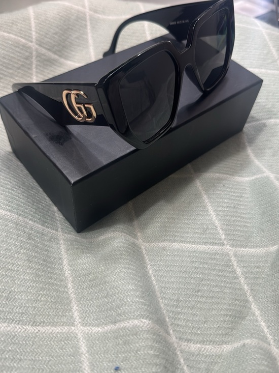 Gucci Accessories - Gucci Black Square Sunglasses with Gold GG Accent